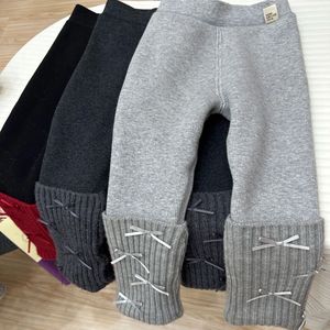 Tongxingyuan Baby Knitted Leggings Gray Alpaca Wool Lining Winter Unisex Straight Fit - Product Image 2