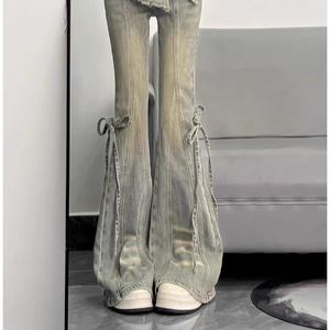 जींस निर्माता फाल्दास डी जींस नारीवादियों के लिए महिलाओं के लिए लेयर्स स्कर्ट पैंटालून फीमी विंटेज फ्लेयर लेग y2k जींस पैंट - Product Image 3