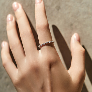 S925 Silver Princess Cut <b>Diamond</b> Eternity Band <b>Ring</b> Pave Setting Women's Classic Engagement Geometric Style - Product Image 5