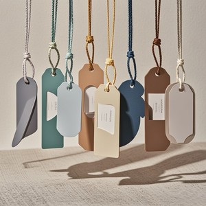 Etiquetas colgantes para ropa reciclables ecológicas, diseño elegante de etiquetas colgantes plegadas para bolsas y etiquetas para prendas, tamaño personalizado - Product Image 6