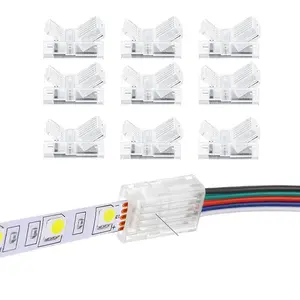 New RGBW LED Strip Connector and Cable Wire 10mm/12mm 5Pin Strip To Wire Quick Terminal For 2835 5050 RGBW RGBWW CCT Tape Light