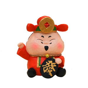 Top Rhyme God Of Wealth Figurine Resin Decor Chinese New Year Desktop Ornament Holiday Gift Handmade Molded Sculpture - Product Image 5
