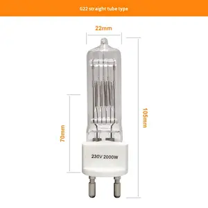 หลอดฮาโลเจนทังสเตน รุ่น 010 2000W สำหรับไฟสปอตไลท์ควอตซ์ ใช้ในงานเวที ภาพยนตร์ ทีวี 230V ยี่ห้อ OLIVER ผลิตที่ซานตง ขายตรงจากโรงงาน - Product Image 3