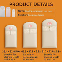 Housse à fermeture éclair suspendue personnalisée pliable peu encombrant sac à vêtements anti-poussière pour manteau en duvet sacs de rangement suspendus