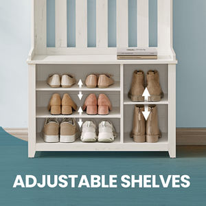 Armoire d'entrée <span class=keywords><strong>VASAGLE</strong></span> avec banc, porte-manteau moderne, armoire à manteaux avec étagère à chaussures - Product Image 5