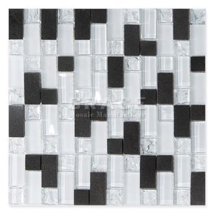 Iç duvar için amerikan sadelik mozaikler siyah doğal taş <span class=keywords><strong>Lava</strong></span> mozaik çini cam geri sıçrama fayans mutfak dekoru fayans - Product Image 1