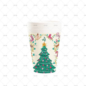 Platos de Fiesta con Forma de Árbol de Navidad DAMAI, 80-100 Piezas, Juego de Vajilla para Fiesta de Navidad con Impresión Digital - Product Image 5