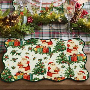 Giáng sinh nóng bán Santa Claus nai sừng tấm mô hình in sáng placemat vỏ sò thêu cạnh chịu nhiệt bảng mat - Product Image 5