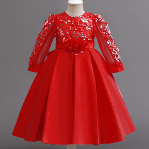 <span class=keywords><strong>Robe</strong></span> de soirée élégante pour fille de 10 ans, style européen, brillante, à manches longues, à fleurs, en satin, <span class=keywords><strong>rose</strong></span> - Product Image 5