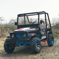 Mini voiture Jeep noire haut de gamme 2 places avec pneu de secours voiture électrique tout-terrain Buggy véhicule utilitaire pour adultes