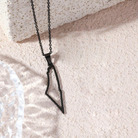 Collar de Acero Inoxidable con Colgante Hueco de Mapa Vintage de Israel y Palestina, Amuleto de la Paz, Joyería de Moda al por Mayor para Regalo, para Hombres y Mujeres