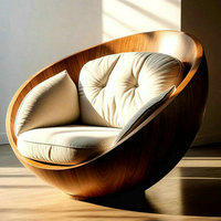 Nouveau fauteuil design créatif pour salon, fauteuil de relaxation premium en bois courbé pour hôtel, idéal pour les espaces de vie de première classe.