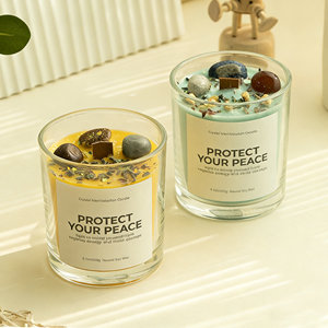 Vela Aromática LANJO de Cera de Soya con Cristales Naturales y Flores Secas, Hecha a Mano, para Halloween, Navidad, Ecológica, para el Hogar - Product Image 5