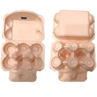 Cartons à œufs en pâte de papier biodégradable et compostable, colorés, demi-douzaine, 6 unités, réutilisables pour œufs de poule