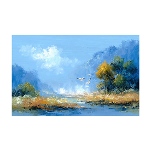 Sông Thông Qua Các Đỉnh Cao Bức Tranh Phong Cảnh Tường Nghệ Thuật In Kỹ Thuật Số Trên Vải Tùy Chỉnh Thiết Kế Cho Hiện Đại Trang Trí Nội Thất - Product Image 1