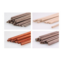 Tiges en bois personnalisées, bâtons en bois non finis, bois rouge, noyer, pin, sapelli, tiges rondes