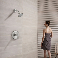 Robinet de baignoire et ensemble de douche encastré Health UPC, robinets en laiton nickel brossé moderne, robinet de baignoire à commande unique pour salle de bain