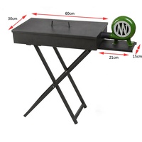 Camping en plein Air Barbecue Grill Barbecue cuisinière à charbon avec souffleur d'air