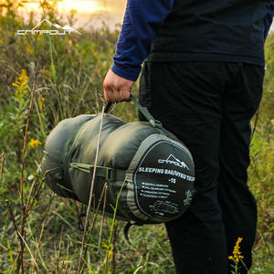 Sac de couchage de camping Campout, style momie, vert militaire, en coton creux, chaud, isolé, coupe-vent, pour adultes - Product Image 2