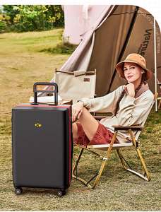 Maleta MGOB de 24 pulgadas a cuadros, <span class=keywords><strong>marca</strong></span> YKK, <span class=keywords><strong>maletas</strong></span> rígidas con cremallera para PC, equipaje de viaje Negro con ruedas giratorias silenciosas - Product Image 5