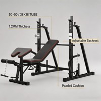 Banc de musculation réglable en acier avec accessoires de câble pour développement des jambes, station d'entraînement portable pour salle de sport à domicile