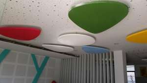 Tuile de <span class=keywords><strong>plafond</strong></span> en laine de verre colorée avec forme de nuage, type d'<span class=keywords><strong>isolation</strong></span> à bulles - Product Image 3