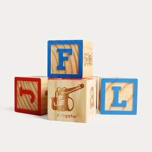 New Arrival Educational Wooden Building Block Sets for Kids Puzzle Style Capital Lowercase Letters for Age 2 4 Years Box Packed