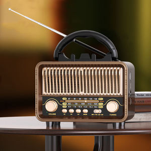 Radio AM FM SW Vintage Personalizada en Tono Dorado con Asa de Cuero, Escala de Alto Contraste, USB, Tarjeta TF, Portátil para el Hogar y Personas Mayores - Product Image 1