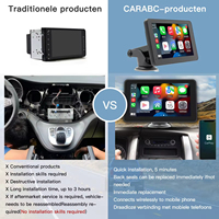 Pantalla Inalámbrica Inteligente Portátil para Auto con Carplay y Android Auto, Navegación GPS, Radio Multimedia de 7 Pulgadas con Pantalla Táctil