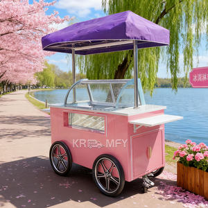 Carrito Móvil con Luces LED para Venta de Helados, Kiosco de Comida, Congelador Expositor de Gelato para Exteriores - Product Image 6