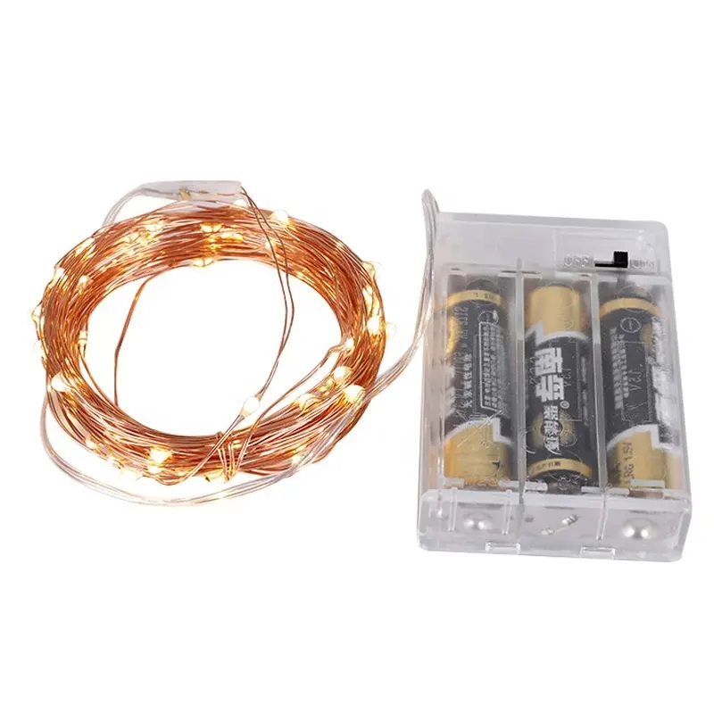 3AA alimentato a batteria 5m 50 leds luce della stringa del filo di rame stringa filo di rame led luci per l'albero di natale di luce festa festa di nozze