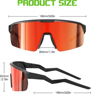 Running Glasses Fashion <b>Oversized</b> Half Frame Outdoor Custom Logo Cycling <b>Sunglasses</b> Kid Sport <b>Sunglasses</b> - Product Image 2