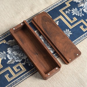 Portable Wooden <b>Tea</b> <b>Box</b> Small Mini Travel Size Black Walnut Solid Wood <b>Tea</b> Caddy Storage <b>Box</b> Traditional Style - Product Image 1