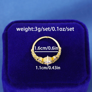 Ouj <span class=keywords><strong>Turkuaz</strong></span> pietra preziosa in oro placcato rame apertura corona regolabile principessa a forma di dito anelli per le signore - Product Image 6