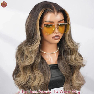 Perruque Lace Frontale Ondulée 13x4 en Cheveux Humains Vierges Brun Mèches Blond <span class=keywords><strong>Miel</strong></span> pour Femmes Noires Prête à Porter - Product Image 1