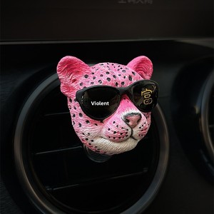 Deodorante per Auto con Clip per Bocchetta d'Aria, Design Rosa Leopardo, Albero della Fortuna, Fiocco, Diffusore di Aroma, <span class=keywords><strong>Profumo</strong></span> 8 Get Rich Fortune Design, Fragranza in Gesso - Product Image 4