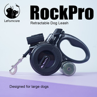 Laisse rétractable multifonctionnelle 5 en 1 pour chien avec lumière LED, laisse en nylon robuste rechargeable par USB pour grands chiens jusqu'à 50 kg