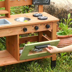 Moetry Wholesale Wooden <strong>Mud</strong> Kitchen Montessori Outdoor Classroom Natural <strong>Playground</strong> Pretend Play Equipment - Product Image 5