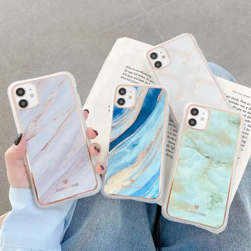 Luxury Gradient Marble Phone Case For iPhone 12 11 Pro Max 13 12Pro XSMAX X XS 6 7 8 Plus SE2020 For Women Mobile Accessories