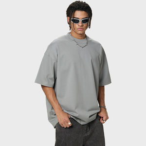 2025 Chemise en tricot compacte respirante <span class=keywords><strong>Palette</strong></span> de couleurs naturelles 350G Tee T-shirt de rue en coton lourd pré-rétréci - Product Image 3