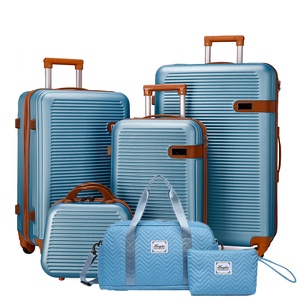 Ensemble <span class=keywords><strong>de</strong></span> bagages <span class=keywords><strong>de</strong></span> voyage familial 6 pièces, valise vintage avec sac <span class=keywords><strong>de</strong></span> week-end pour femmes - Product Image 5
