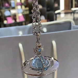 Collar con Colgante de Bola de Cristal y OVNI, Estilo Punk, Mariposa Vivienne, Chapado en Platino, Cadena de Eslabones, Marca <span class=keywords><strong>MoLin</strong></span> - Product Image 5