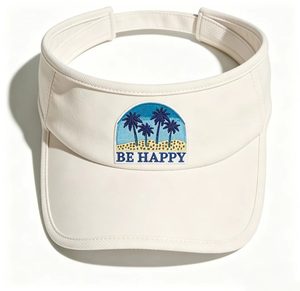 Be Happy Palm Tree Embroidered Sun Visor <b>Hat</b> <b>Summer</b> Beach Coconut Tree UV Protection Visor Cap Custom Golf Tennis <b>Hat</b> - Product Image 4