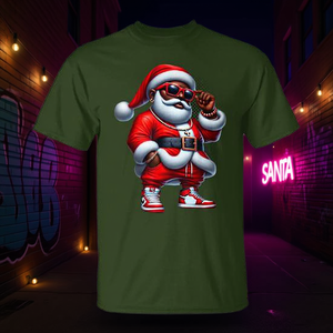 T-shirt natalizia in stile street cool hip hop con Babbo Natale - Product Image 3