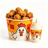 Emballage jetable en gros pour poulet frit, nuggets, poulet popcorn, anneaux d'oignon, frites et corn-dogs