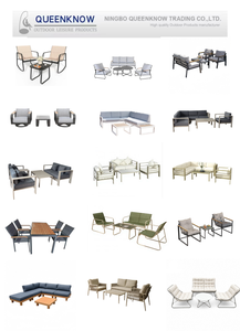 Ensemble <span class=keywords><strong>de</strong></span> canapés d'extérieur modernes et minimalistes avec structure métallique stable, coussins imperméables <span class=keywords><strong>pour</strong></span> <span class=keywords><strong>terrasse</strong></span> - Product Image 4