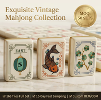 Table de Mahjong portable de luxe américaine en acrylique pour 4 joueurs, jeu de tuiles de casino pour le divertissement