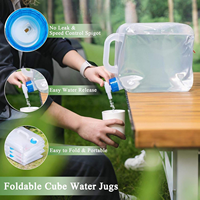 Carafe à eau de qualité alimentaire de 10 L, pour le camping en plein air, approuvée LFGB, porte-eau carré, récipient à eau pliable
