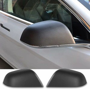 ฝาครอบกระจกมองหลังรถยนต์รุ่น TTH16-Model 3 ลายคาร์บอนแห้ง สีดำเงา - Product Image 2