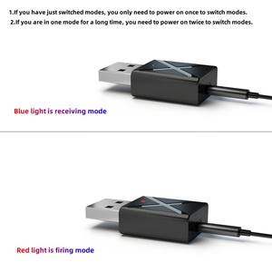 Adaptateur 2 en 1 USB Amplificateur <span class=keywords><strong>audio</strong></span> de voiture Ordinateur TV <span class=keywords><strong>casque</strong></span> <span class=keywords><strong>sans</strong></span> <span class=keywords><strong>fil</strong></span> BT 5.0 émetteur récepteur - Product Image 4